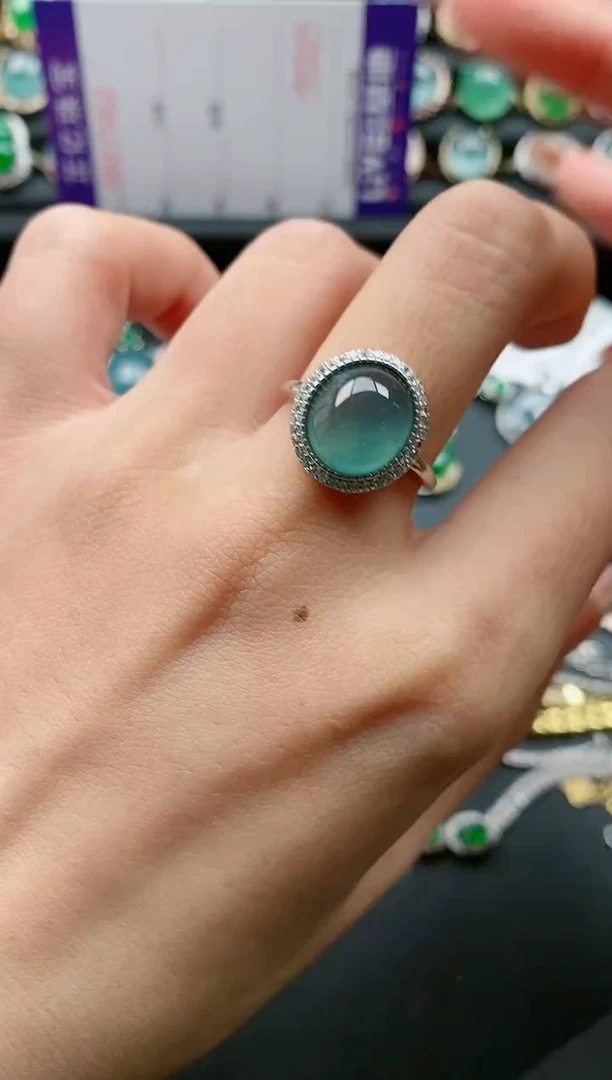 【闪购商品】翡翠戒指银S925镶嵌111111