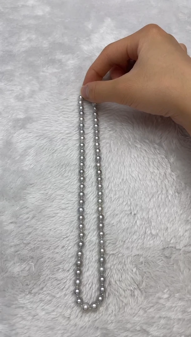 项链银S925镶嵌海水珍珠AK6.5-7mm