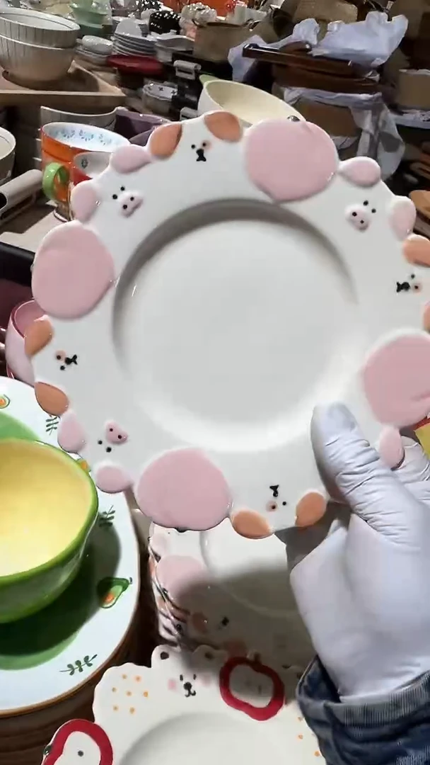 陶瓷桃子盘微瑕 凑满20元包邮