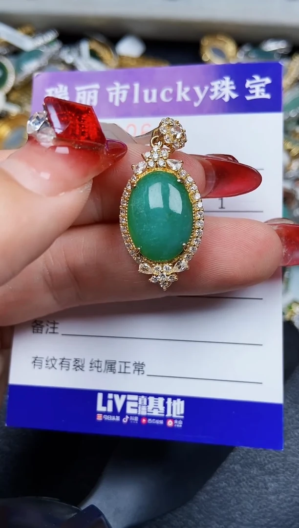 【闪购商品】翡翠颈饰银S925镶嵌0610