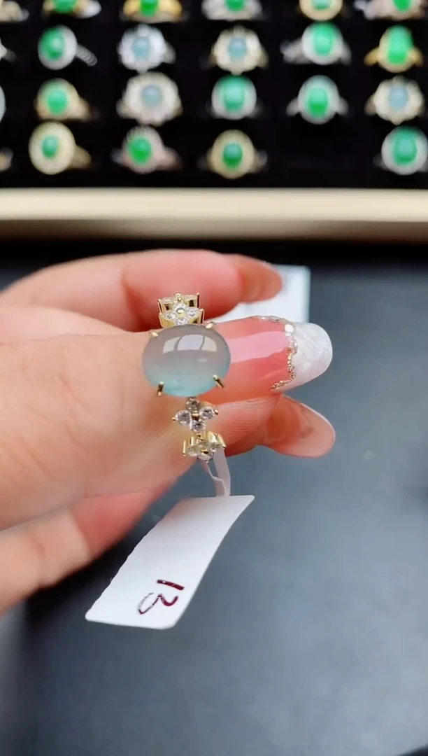 【闪购商品】翡翠戒指银S925镶嵌0500