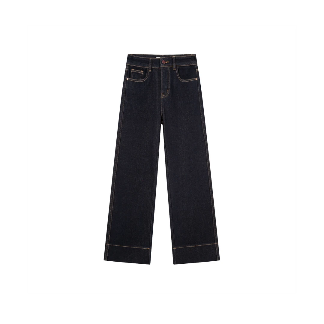 【加绒丹宁】• 赤耳丹宁 • 专柜高定加绒百搭显瘦直筒喇叭牛仔裤女