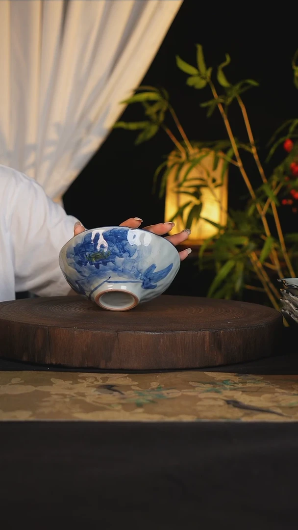 碗景德镇手工手绘高温釉下彩可进蒸箱烤箱洗碗机