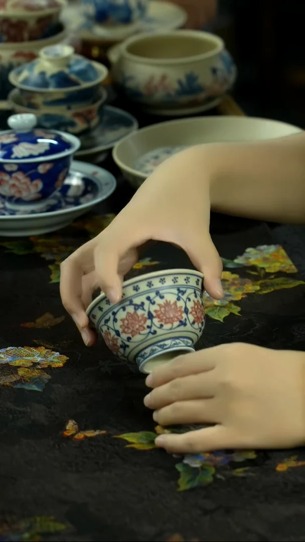 中秋国庆景德镇手绘瓷器