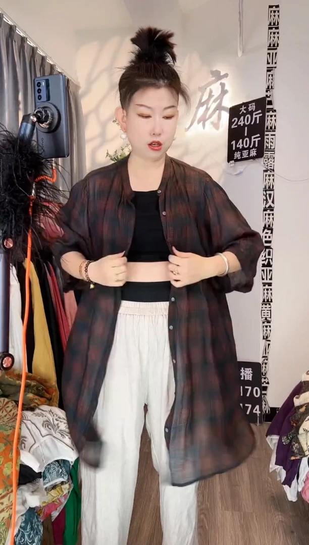 亚麻大码女装上衣