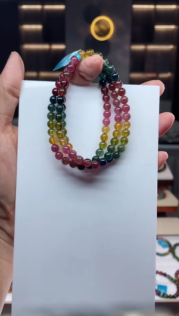 三圈手串未镶嵌碧玺（多样性发一条）Q