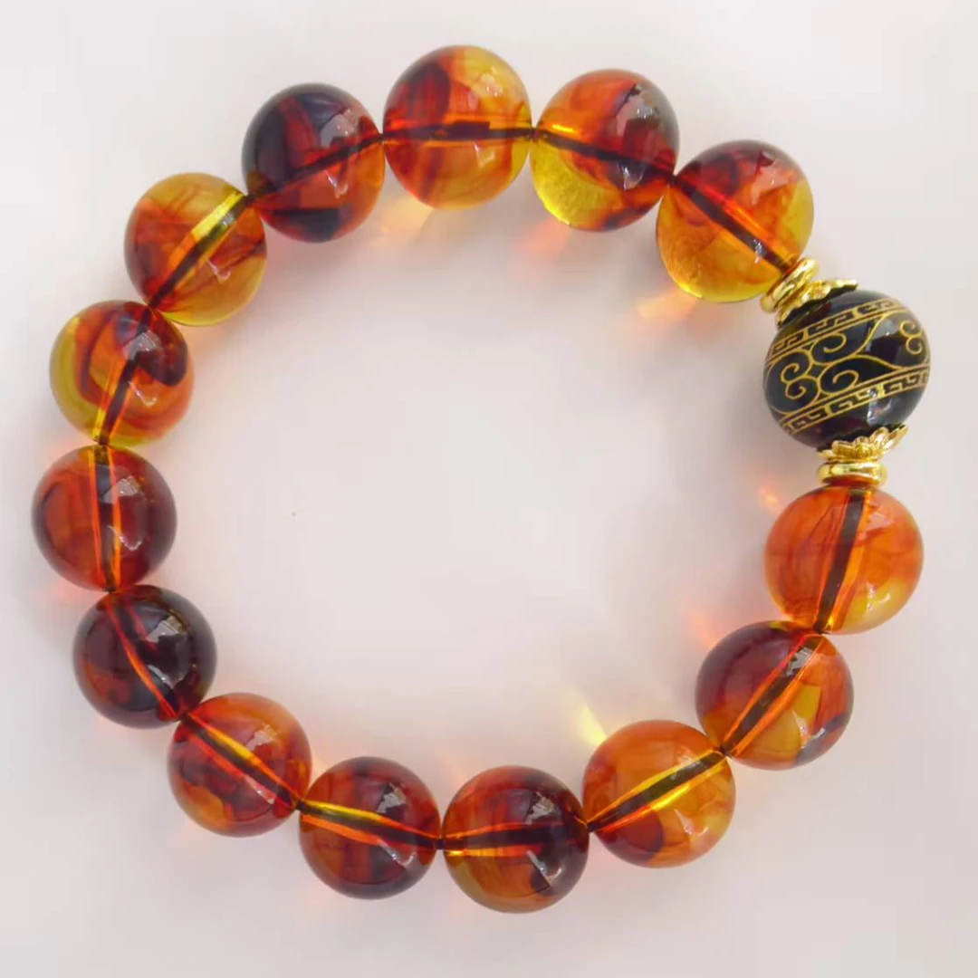 （库存处理）--高定珠宝血珀琥珀手串设计款S1206
