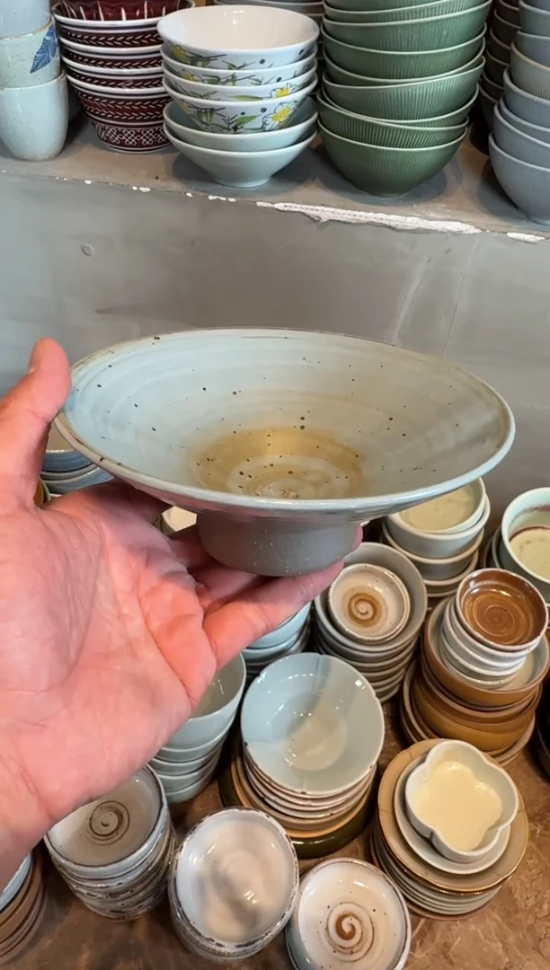 瓷片全量 7寸蓝麻点高足碗