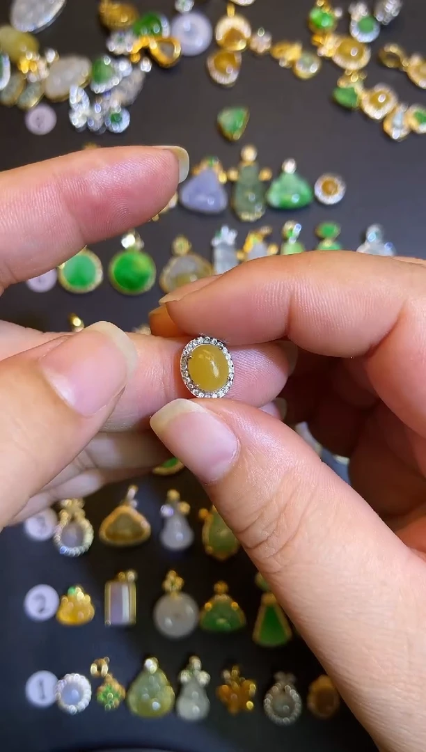 吊坠(不含链)银S925镶嵌翡翠1