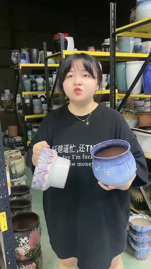 宜兴紫砂粗陶花盆