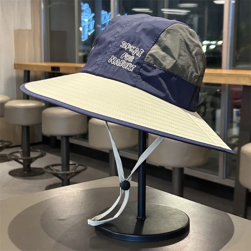 户外速干防晒遮阳帽男女夏季徒步钓鱼登山帽防紫外线大头围渔夫帽