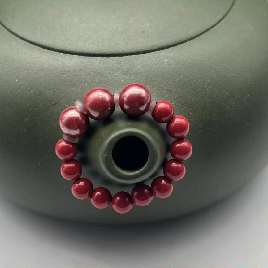 含辰砂工艺品原韵 原红4mm原矿戒指戒指