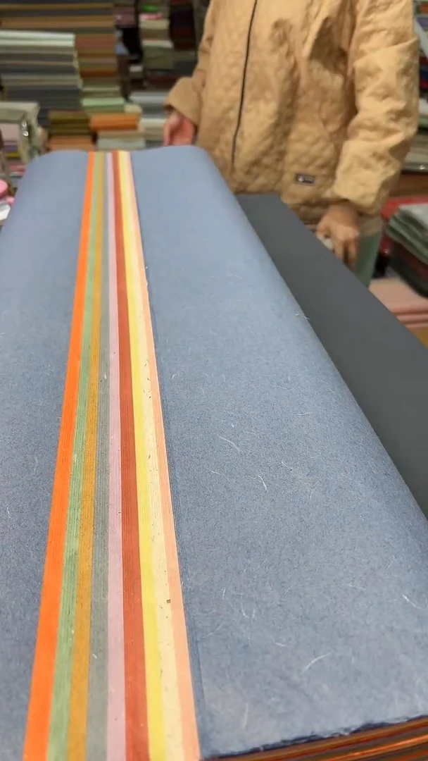纯手工六尺整张十色50张楮皮笺
