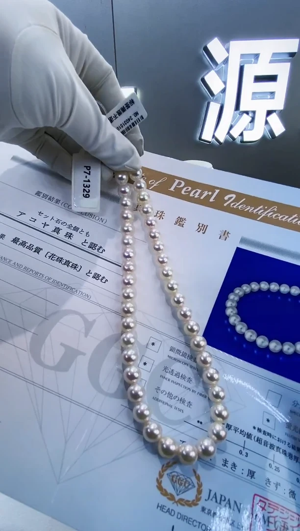 项链未镶嵌海水珍珠Y海水项链GGC花珠9-9.5