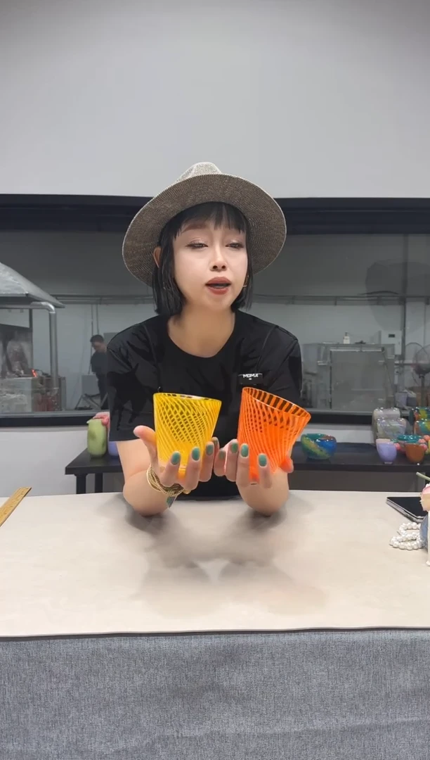 冷餐杯慕忆家手作琉璃花瓶一对