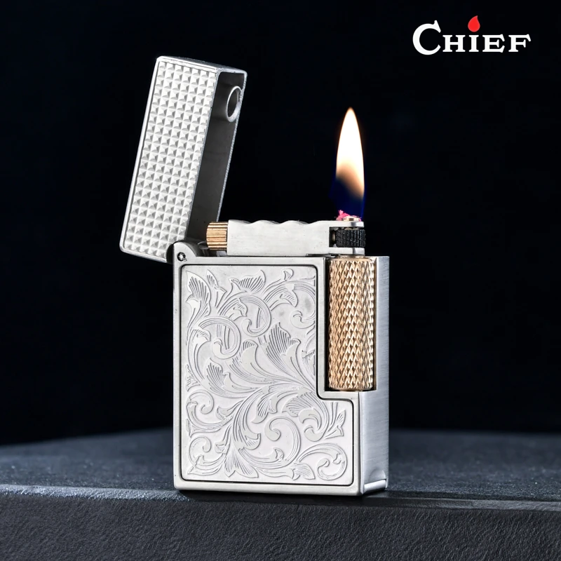 CHEIF煤油打火机创意富贵唐草抬臂侧滑点火超续航高颜值男生礼物
