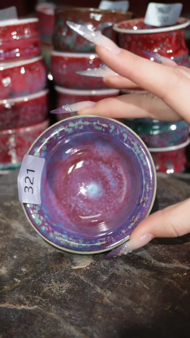 摆件陶精品窑变钧瓷茶器