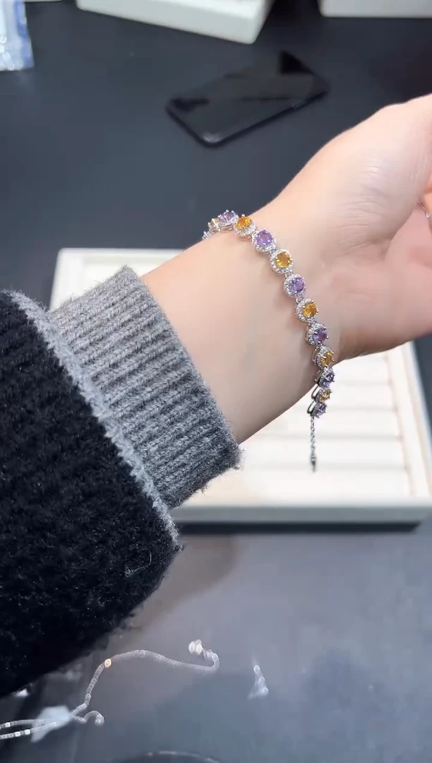 【闪购商品】水晶手链银S925镶嵌93E多样性发其一/1条