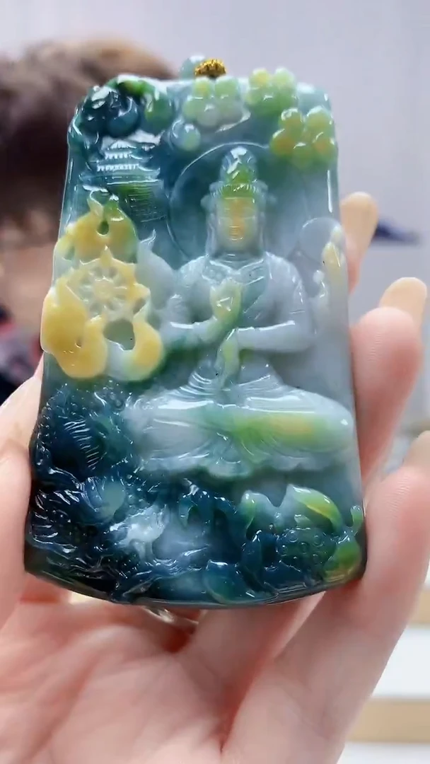 未镶嵌定制翡翠5159DD-毛货挂件77