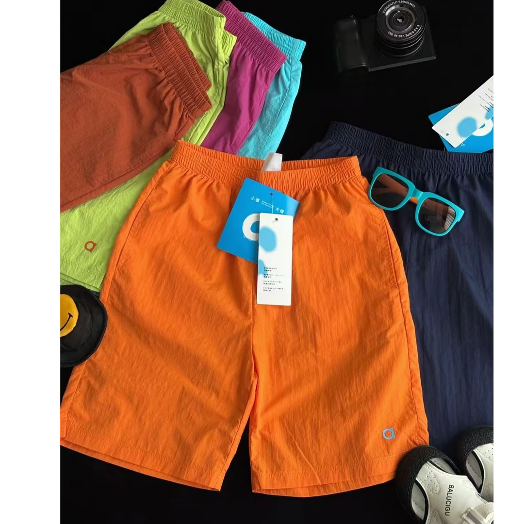 肉肉家-【起色轻量五分裤】儿童夏季纯色百搭高腰休闲运动中裤