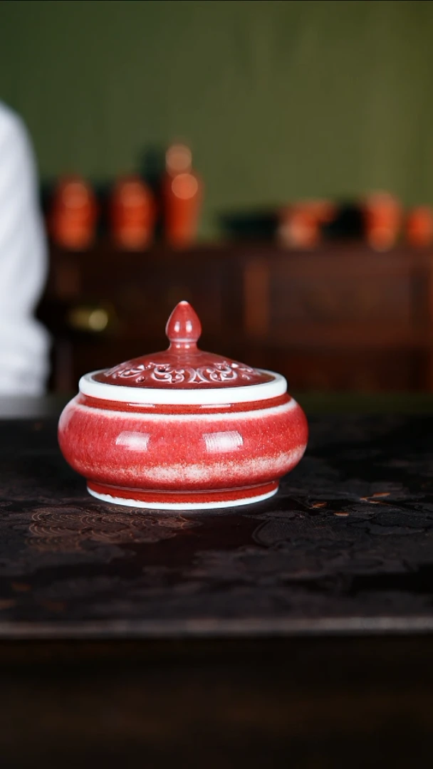 其他白泥景德镇纯手工陶瓷豇豆红