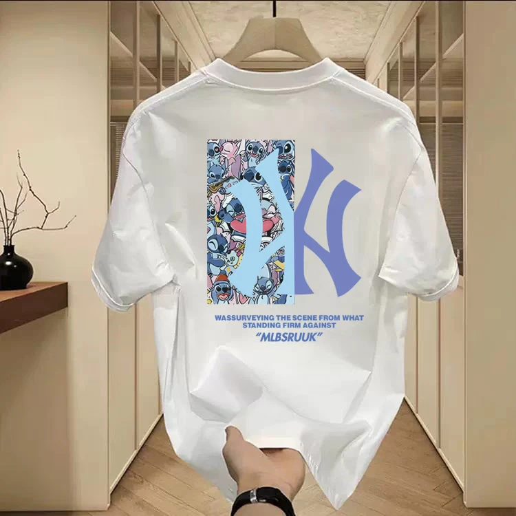 品牌折扣|奥莱圆领宽松短袖百搭时尚T恤上衣休闲潮牌简约潮流