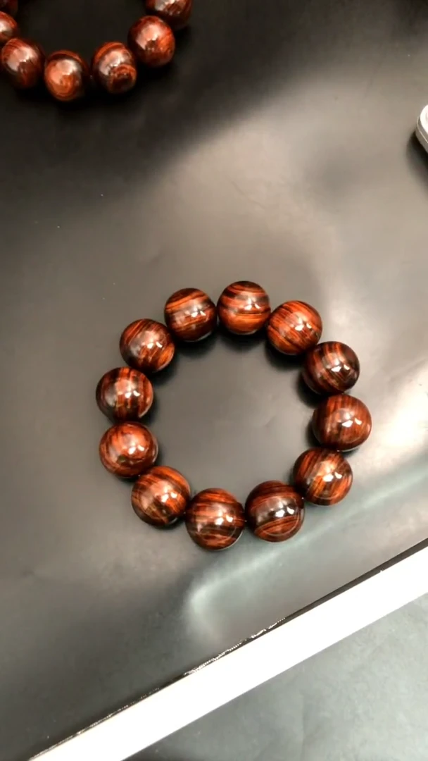 黄花梨/降香黄檀手串/手链宇**业海黄野紫油老料霸王岭2.0高端串