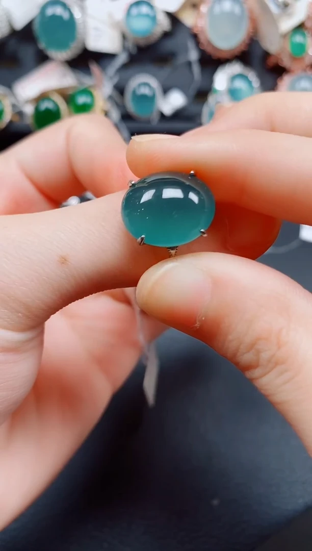 银S925镶嵌戒指翡翠翡翠