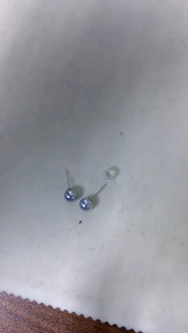 【闪购商品】海水珍珠饰品18K金镶嵌6-7真多麻色素钉定制