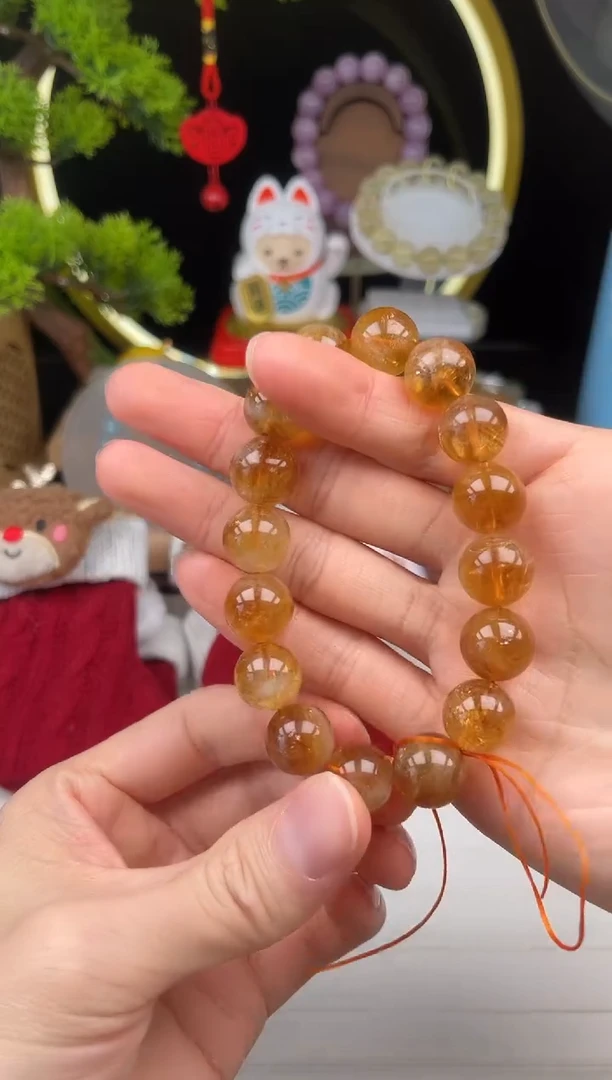 未镶嵌手链水晶13+mm黄塔晶素圈001