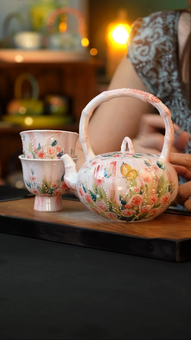 杯手绘心瓷陶瓷浮力