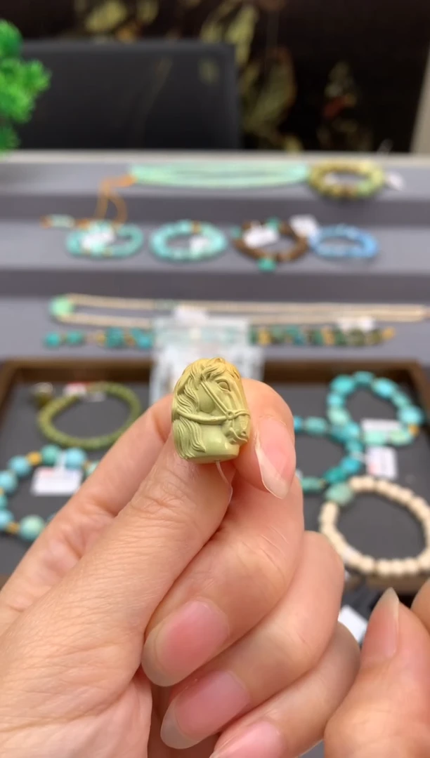 合金绿松石雕刻R178