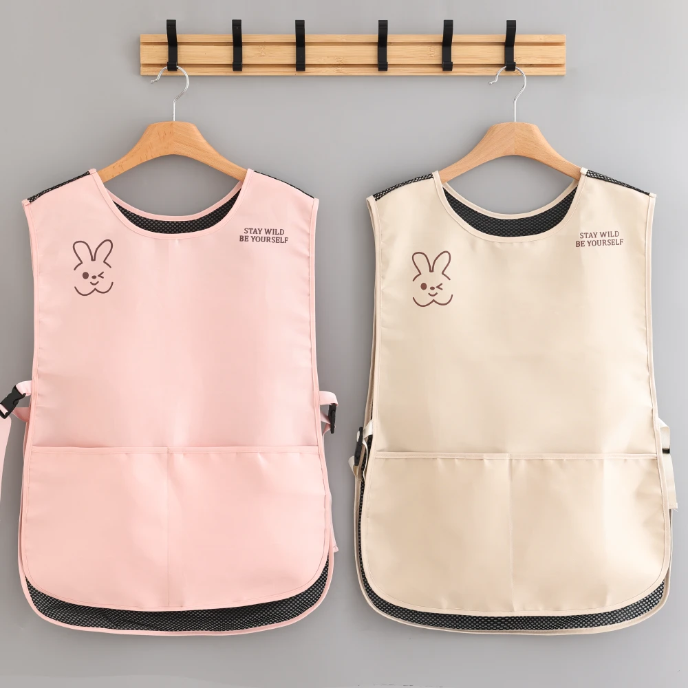 马甲式防泼水耐穿围裙厨房做饭罩衣家用可定制logo印字工作服男女