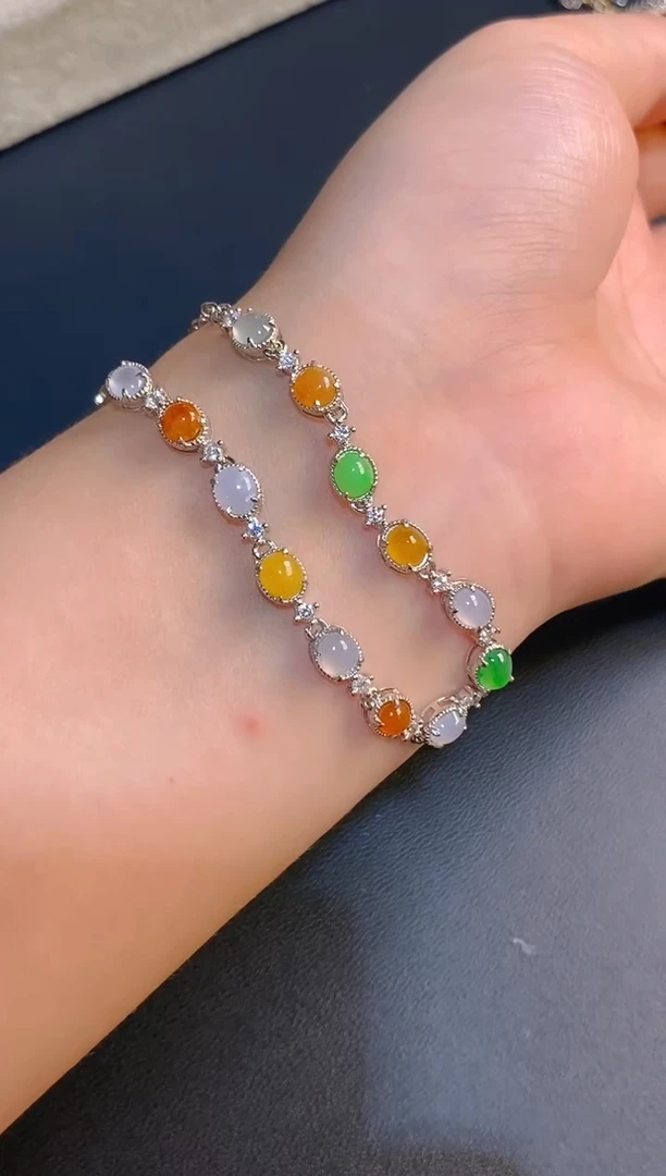 翡翠银S925镶嵌耳饰天然