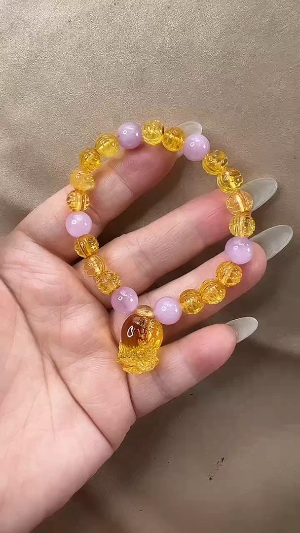 琥珀颈饰未镶嵌手串