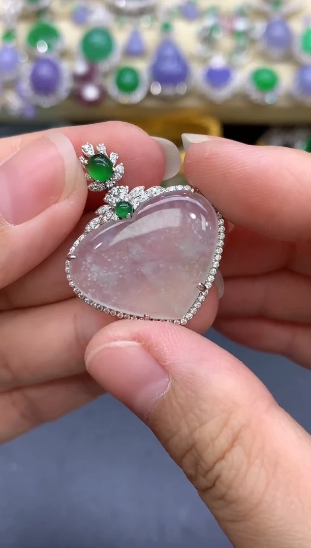 颈饰18K金镶嵌翡翠234-中国好珍宝