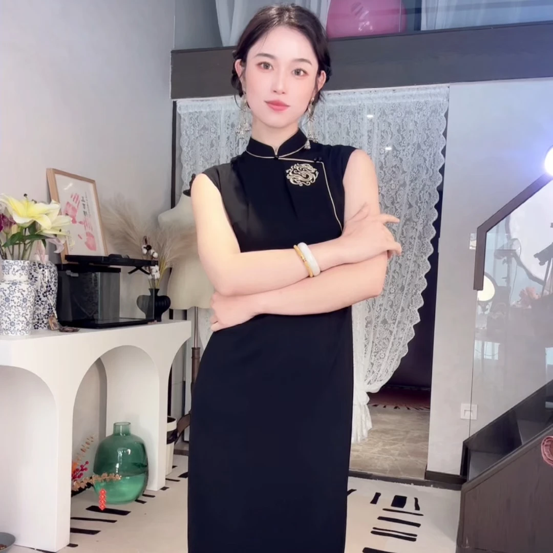 【多多专属】CIXU瓷叙龙吟2025夏季醋酸中式旗袍连衣裙 2522S09