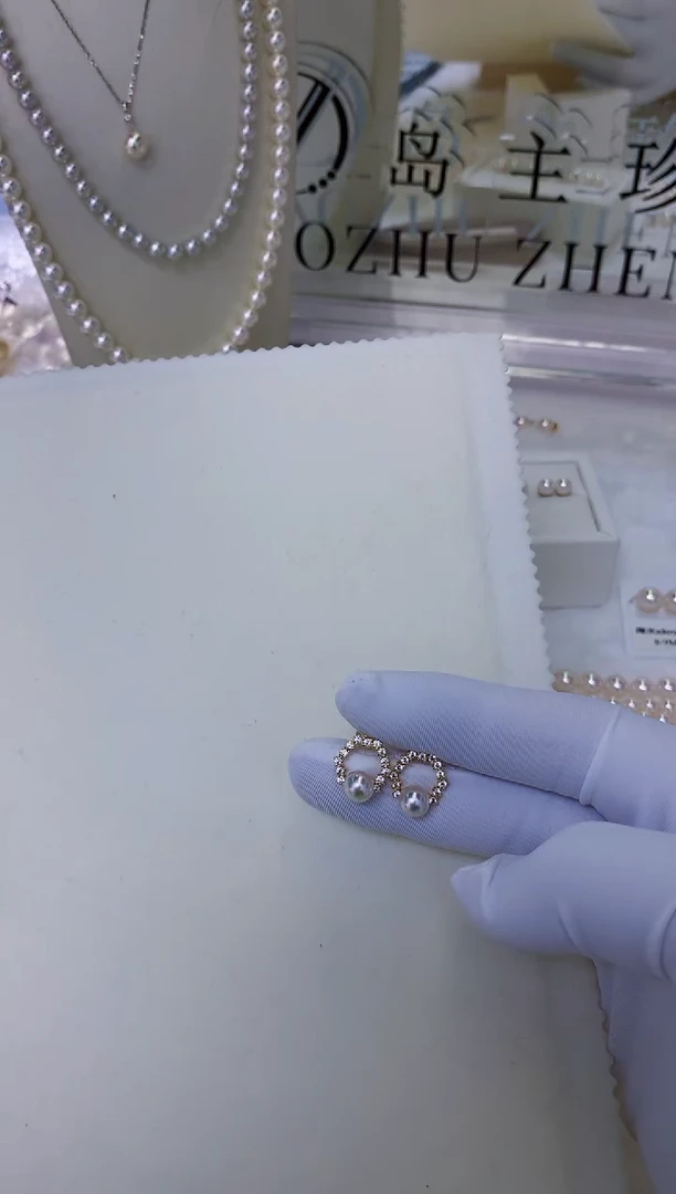 银S925镶嵌饰品海水珍珠设计款耳饰