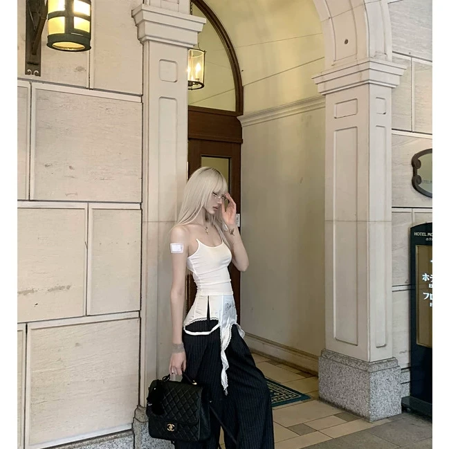 Rase le sol ‘yuppie tonality’ 灰色条纹西装裤宽松垂感阔腿裤