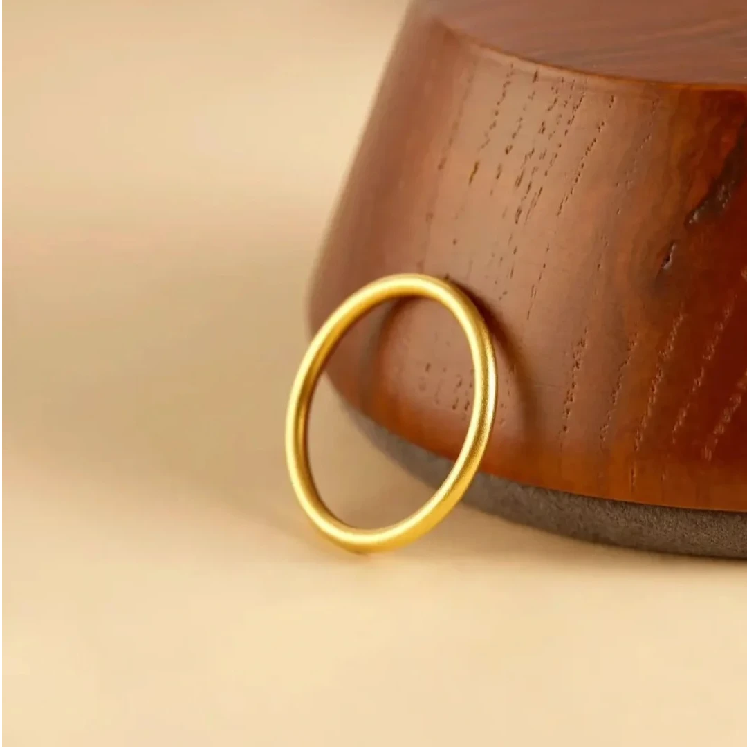 【国潮】足金999 古法素戒两戴款