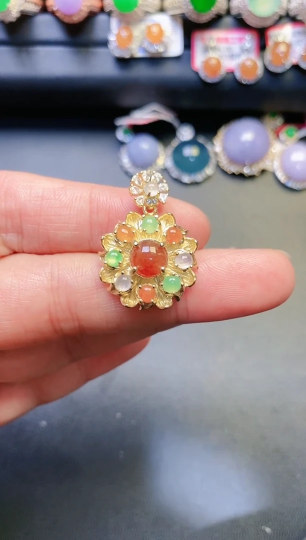 银S925镶嵌戒指翡翠天然