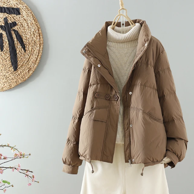 加厚免洗三粒扣羽绒服