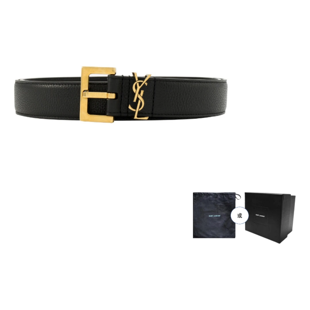 未使用 YSL/圣罗兰 时尚休闲皮带3cm 634440DTI0W1000