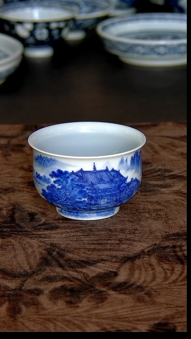 其他瓷山水楼阁炉式杯
