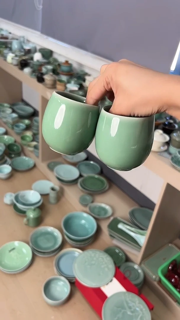 龙泉云间青瓷小米茶器