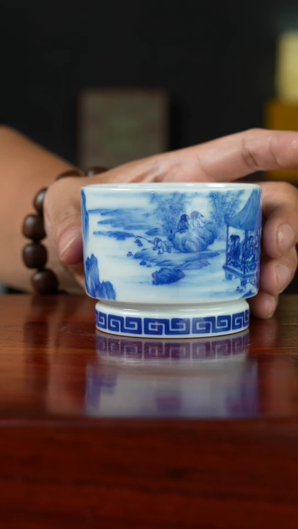 祖传窑真柴窑传承400年兰亭休憩直口杯