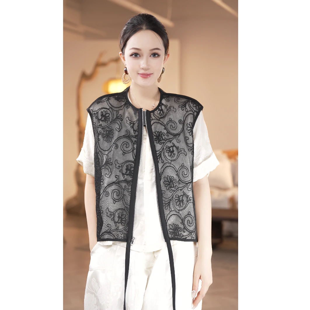 【镶守·轻罗】轻中式高端洋气轻奢高级女装时尚复古休闲马甲MX5751