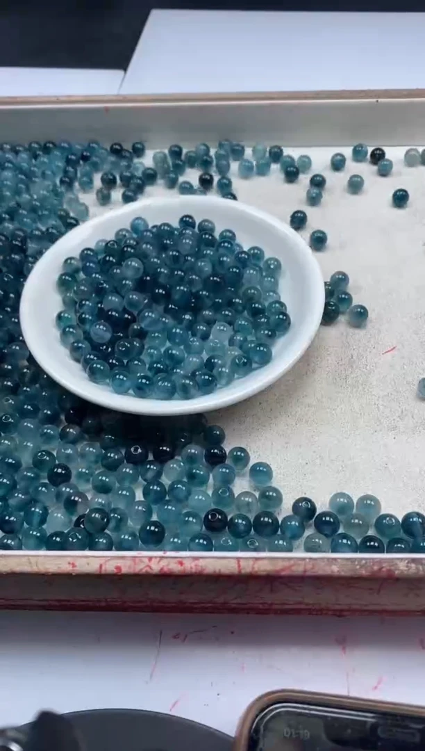 【闪购商品】玛瑙/玉髓颈饰未镶嵌w835蓝水飘花8mm*30颗