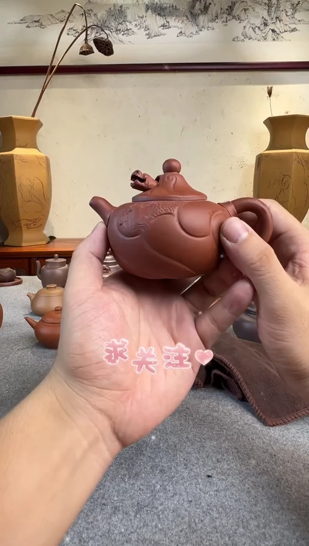 鱼化龙 红清水泥  老壶
