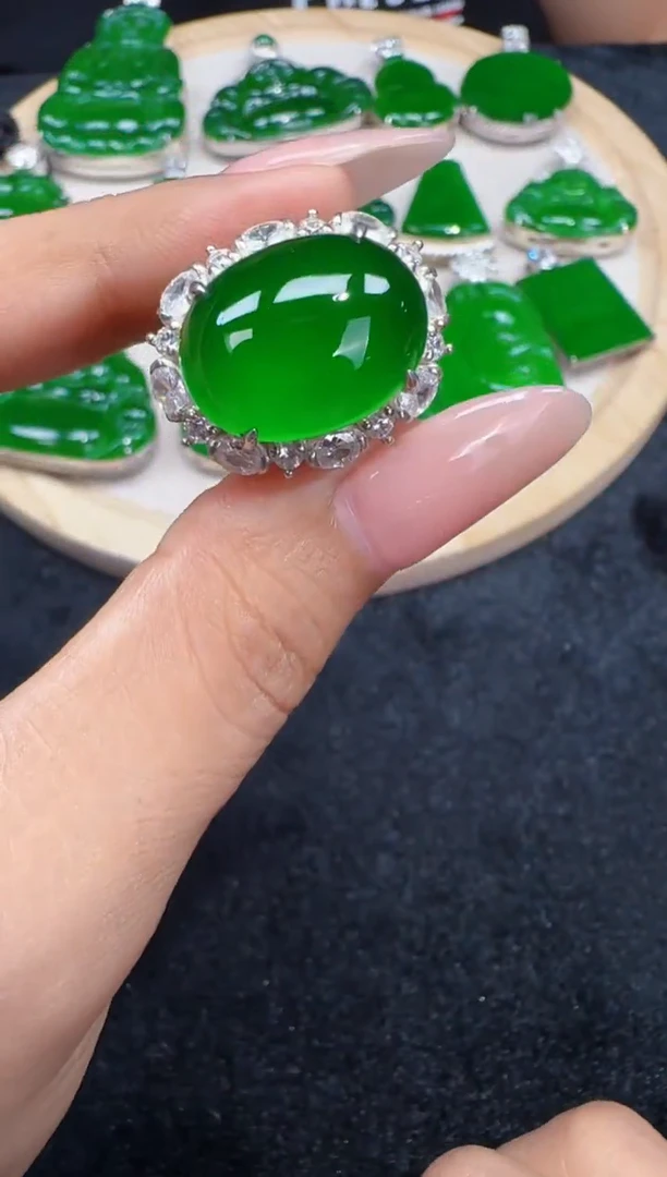 未镶嵌定制翡翠翡翠戒指153